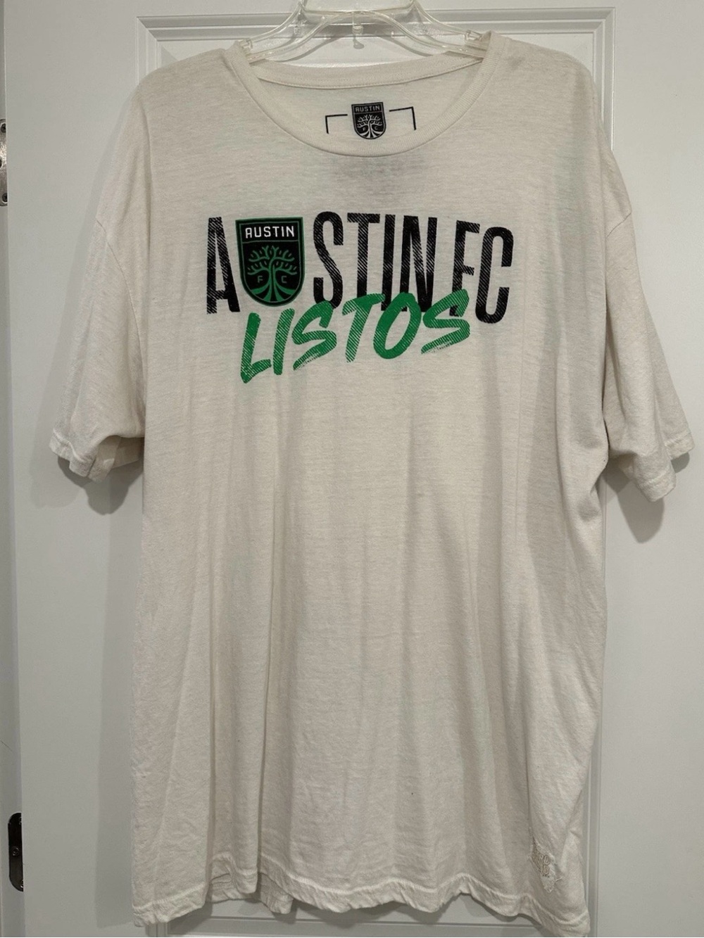 Austin FC “Listos” MLS White Short-Sleeve Lightweight Graphic Tee Size 2XL